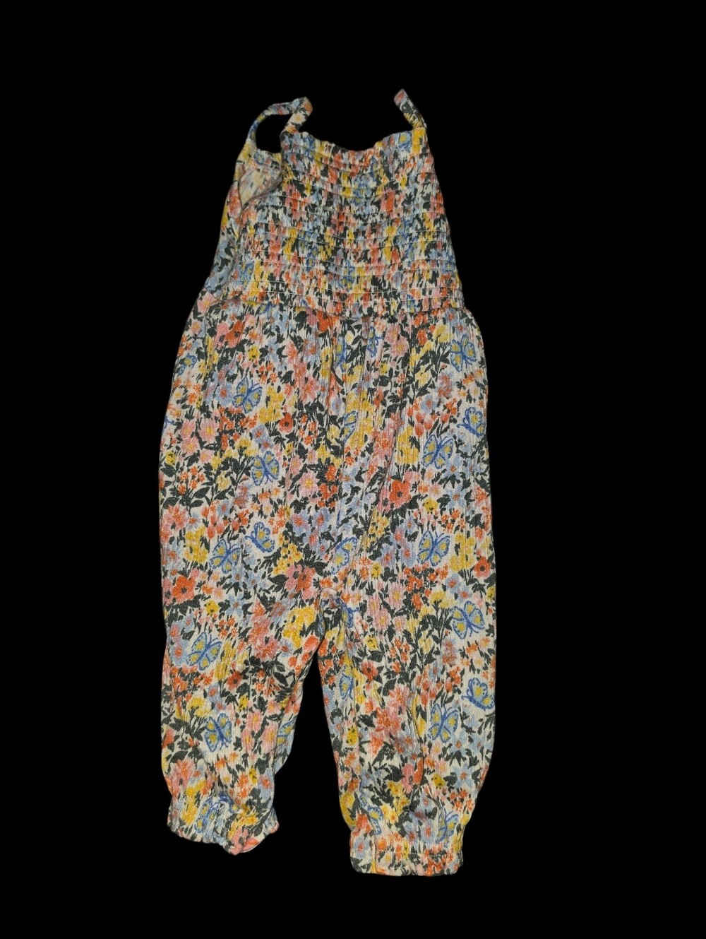 7/6/46. Old Navy Baby Girl Floral Smocked Baby One-Piece Romper